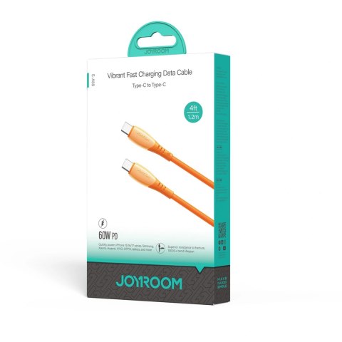 Kabel Joyroom S-A59 Vibrant Series 60W USB-C - USB-C 1,2m - pomarańczowy