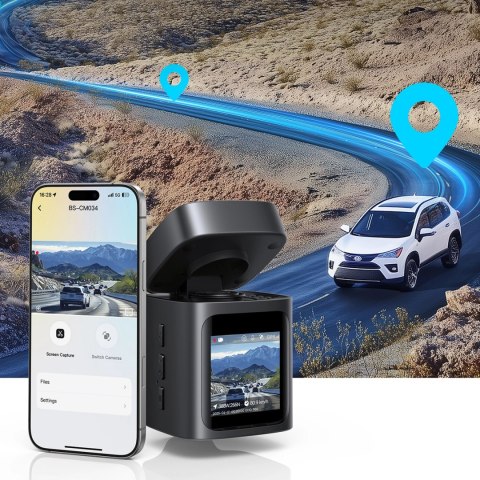 Kamera samochodowa Baseus PrimeTrip VD1 wideorejestrator 2K+1080p - czarna