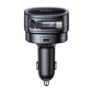 Ładowarka samochodowa Baseus PrimeTrip VR1 60W USB-A USB-C ze zwijanym kablem USB-C - czarna