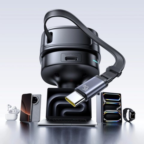 Ładowarka samochodowa Baseus PrimeTrip VR1 60W USB-A USB-C ze zwijanym kablem USB-C - czarna