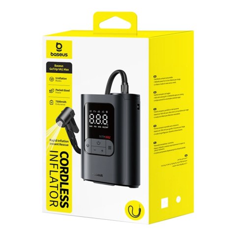 Pompka bezprzewodowa Baseus GoTrip VA1 kompresor 150 PSI 7500 mAh - ciemnoszara