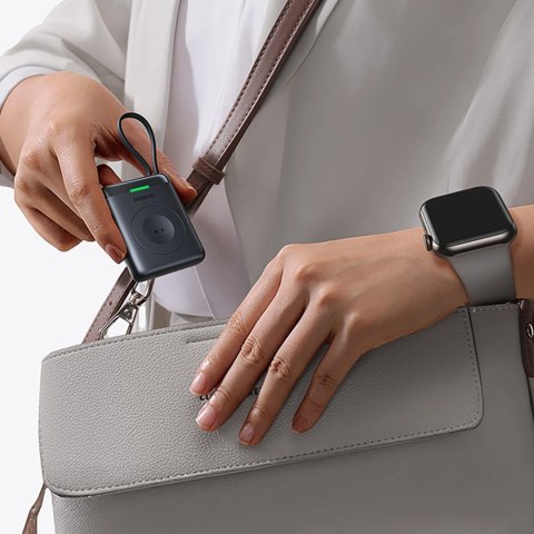 Powerbank Baseus EnerFill FW11 5W do Apple Watch z wbudowanym kablem - czarny
