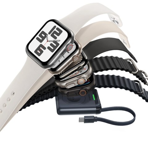 Powerbank Baseus EnerFill FW11 5W do Apple Watch z wbudowanym kablem - czarny