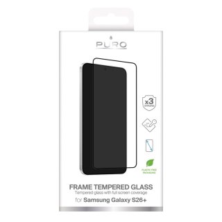 Szkło hartowane Puro Frame na Samsung Galaxy S26 Plus - z czarną ramką