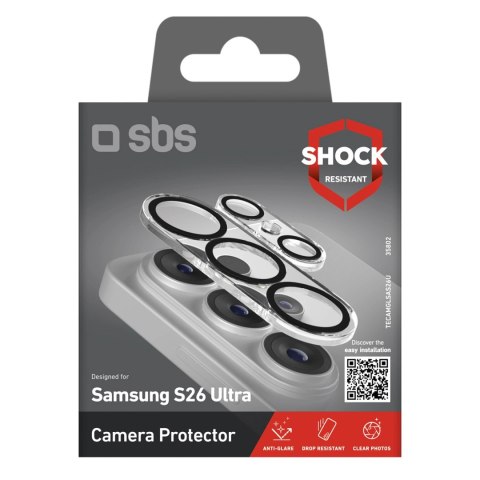 Szkło ochronne SBS na tylną kamerę do Samsung Galaxy S26 Ultra - z czarną ramką