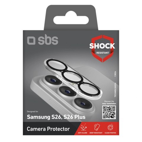 Szkło ochronne SBS na tylną kamerę do Samsung Galaxy S26 - z czarną ramką