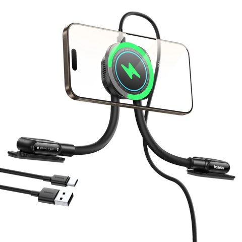 Uchwyt Baseus PrimeTrip C03sPro samochodowy na deskę rozdzielczą z ładowarką indukcyjną przyklejany - czarny