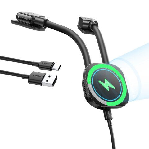 Uchwyt Baseus PrimeTrip C03sPro samochodowy na deskę rozdzielczą z ładowarką indukcyjną przyklejany - czarny