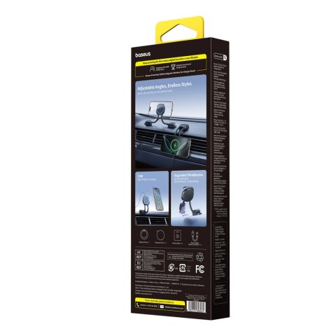 Uchwyt Baseus PrimeTrip C03sPro samochodowy na deskę rozdzielczą z ładowarką indukcyjną przyklejany - czarny