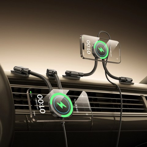 Uchwyt Baseus PrimeTrip C03sPro samochodowy na deskę rozdzielczą z ładowarką indukcyjną przyklejany - czarny