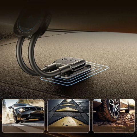 Uchwyt Baseus PrimeTrip C03sPro samochodowy na deskę rozdzielczą z ładowarką indukcyjną przyklejany - czarny