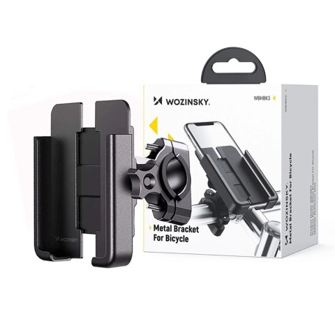 Wozinsky metalowy uchwyt na telefon do roweru, hulajnogi czarny (WBHBK3)