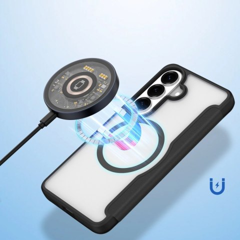 Etui Dux Ducis Skin X Pro z portfelem kompatybilne z MagSafe na Samsung Galaxy S26 - czarne