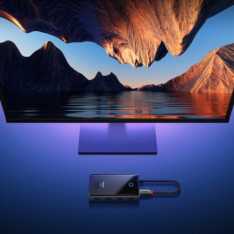 Hub USB-C Baseus PioneerJoy 4xUSB-A 3.0 - szary