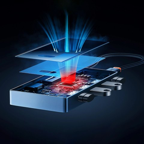 Hub USB-C Baseus PioneerJoy 4xUSB-A 3.0 - szary