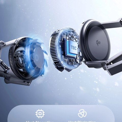 Ładowarka indukcyjna Baseus EnerFill FS41 3w1 z chłodzeniem z wtyczką EU 45W i kablem USB-C do USB-C - czarna