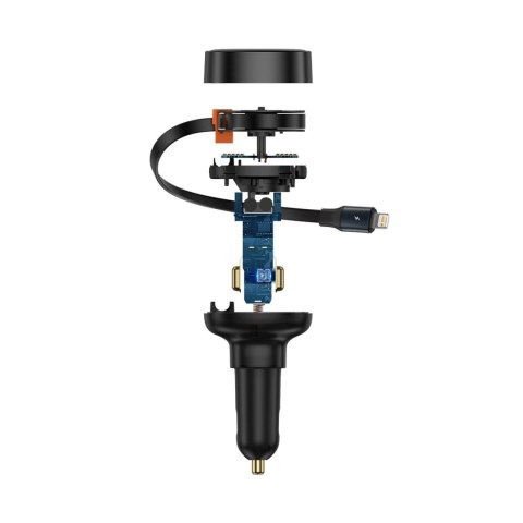 Ładowarka samochodowa Baseus Enjoyment Pro 55W USB-A ze zwijanym kablem Lightning - czarna