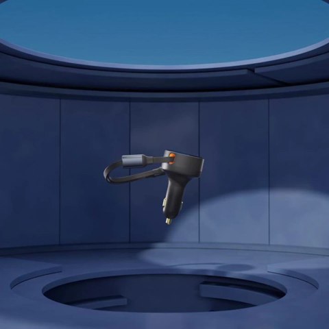 Ładowarka samochodowa Baseus Enjoyment Pro 55W USB-A ze zwijanym kablem Lightning - czarna