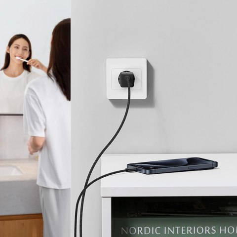 Ładowarka sieciowa Baseus GaN5 30W z kablem 100W USB-C do USB-C - czarna