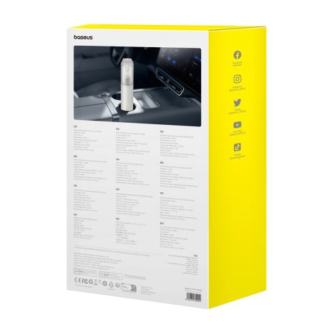 Odkurzacz bezprzewodowy Baseus A3lite samochodowy z funkcją pompki do materacy - biały