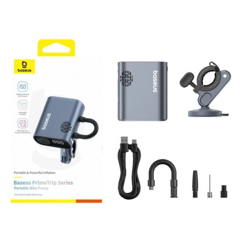 Pompka elektryczna Baseus PrimeTrip Series z cyfrowym wyświetlaczem do rowerów - czarna