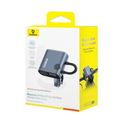 Pompka elektryczna Baseus PrimeTrip Series z cyfrowym wyświetlaczem do rowerów - czarna
