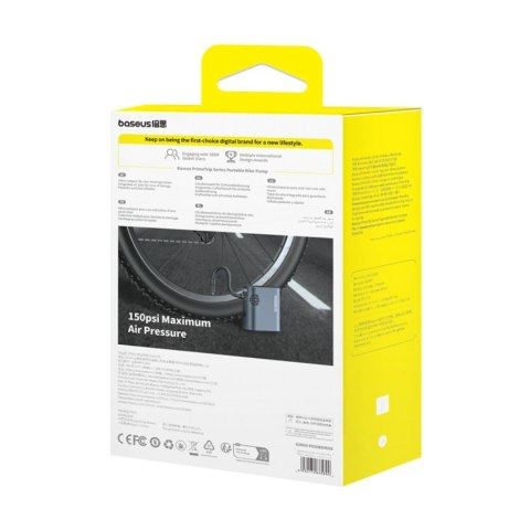 Pompka elektryczna Baseus PrimeTrip Series z cyfrowym wyświetlaczem do rowerów - czarna