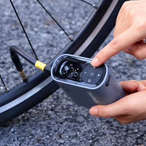 Pompka elektryczna Baseus PrimeTrip Series z cyfrowym wyświetlaczem do rowerów - czarna