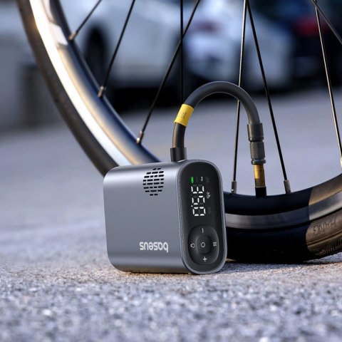 Pompka elektryczna Baseus PrimeTrip Series z cyfrowym wyświetlaczem do rowerów - czarna