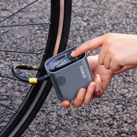 Pompka elektryczna Baseus PrimeTrip Series z cyfrowym wyświetlaczem do rowerów - czarna
