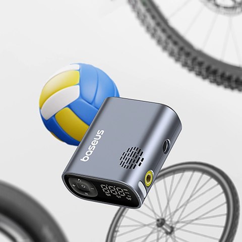 Pompka elektryczna Baseus PrimeTrip Series z cyfrowym wyświetlaczem do rowerów - czarna