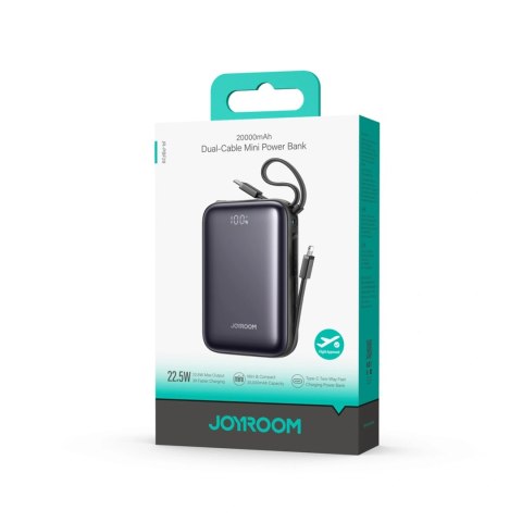Powerbank Joyroom JR-PBF29 20000mAh 22,5W z podwójnym kablem - czarny