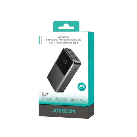 Powerbank Joyroom JR-QP192 Star Series Mini 20000mAh 22,5W z wyświetlaczem cyfrowym - czarny