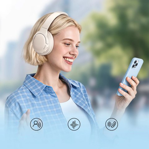 Słuchawki bezprzewodowe Baseus Bass BH1 Lite nauszne Bluetooth 6.0 - białe