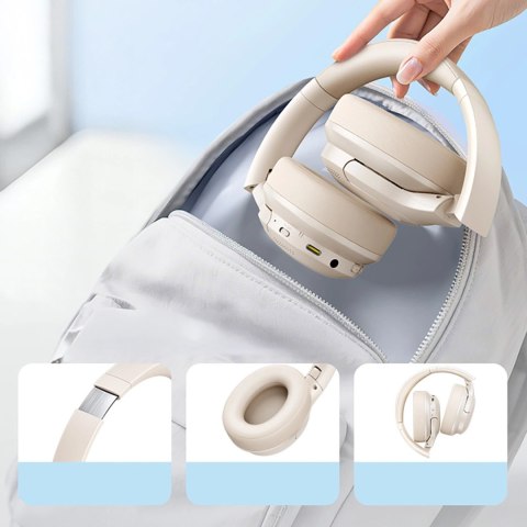 Słuchawki bezprzewodowe Baseus Bass BH1 Lite nauszne Bluetooth 6.0 - białe