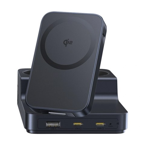 Stacja ładująca Baseus NOMOS ND11 67W 6w1 bezprzewodowa z dwoma gniazdami AC - czarna