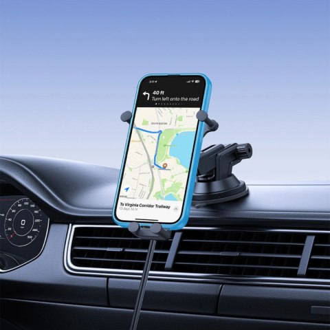 Uchwyt samochodowy Baseus Stable z ładowarką indukcyjną 15W grawitacyjny z przyssawką - czarny