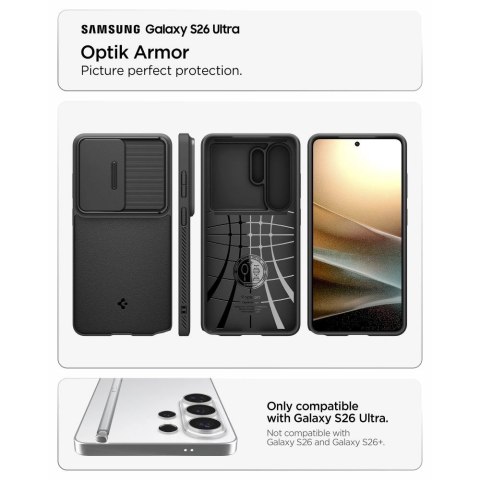 Etui Spigen Optik Armor na Samsung Galaxy S26 Ultra - czarne