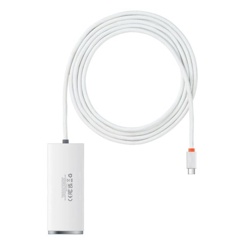 Baseus Lite Series przejściówka HUB USB Typ C - 4x USB 3.0 2m biały (WKQX030502)
