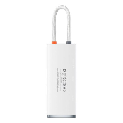 Baseus Lite Series wielofunkcyjny HUB USB Typ C - 2 x USB 3.0 / USB Typ C PD / HDMI 1,4 / SD/TF biały (WKQX050102)