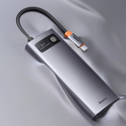 Baseus Metal Gleam Series stacja dokująca HUB 7 w 1 USB Typ C - 1 x HDMI / 1 x VGA / 3 x USB 3.2 Gen. 1 / 1 x Power Delivery / 1