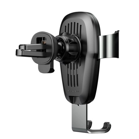 Baseus Metal Gravity Wireless Charger metalowy uchwyt samochodowy na kratkę wentylacyjną bezprzewodowa ładowarka Qi czarny (WXYL