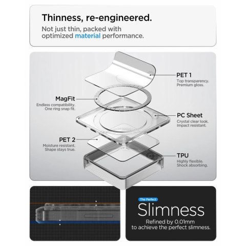 Etui Spigen Ultra Hybrid Mag MagSafe na Samsung Galaxy S26 Ultra Zero One - przezroczysto-białe