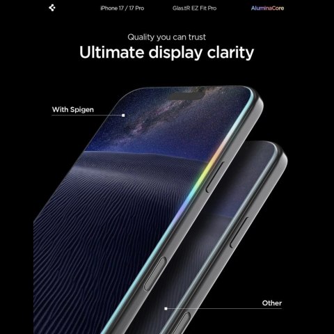 Szkło hartowane Spigen Glas.TR EZ Fit Pro na iPhone 16 Pro / 17 / 17 Pro - przezroczyste
