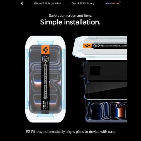 Szkło hartowane Spigen Glas.tR EZ Fit Privacy na iPhone 16 Pro - 2 szt.