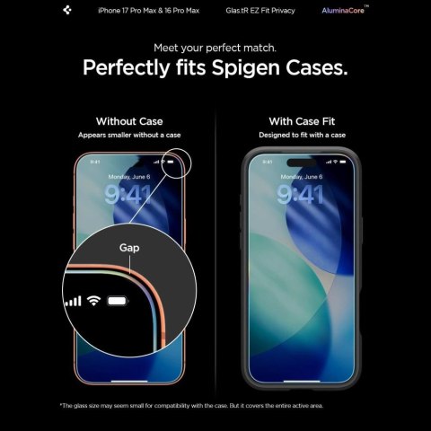 Szkło hartowane Spigen Glas.tR EZ Fit Privacy na iPhone 16 Pro Max - 2 szt.