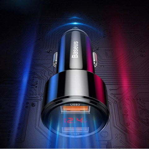 Baseus Magic Series PPS digital display (Type-c PD+QC) Intelligent dual quick charging and car charging of 45W Black(*)