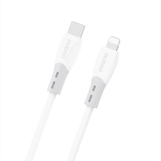 Kabel Dudao L25SX 30 W USB-C - Lightning z miękkim silikonowym oplotem 1 m - biały