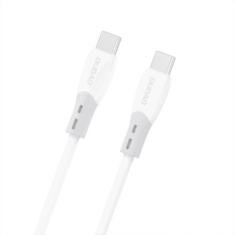 Kabel Dudao L25SC 60 W USB-C - USB-C z miękkim silikonowym oplotem 1 m - biały