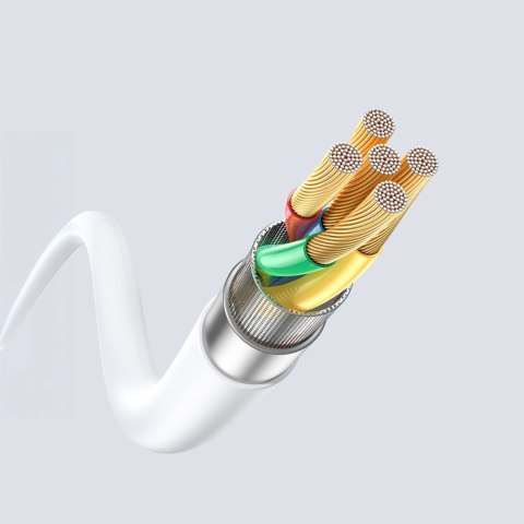 Kabel Dudao L25SC 60 W USB-C - USB-C z miękkim silikonowym oplotem 2 m - biały